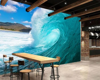 papel de parede de Ondas de Água do Oceano Natureza foto de papel de parede,restaurante, sala de TV, sofá parede quarto quarto de hotel personalizada murais