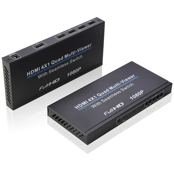 4x1 HDMI compatível com Multi-viewer 1080P Canal 4, Quad Multiviewer Perfeita Comutador Multi-visualizador de Tela Divisor 4 Em 1 PC TV