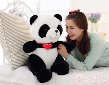 coração vermelho amor panda de pelúcia, de cerca de 50 cm panda travesseiro de presente de aniversário h776