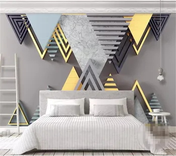 3d tridimensional geométricas mosaico de PLANO de fundo de parede de produção profissional mural atacadista de papel de parede personalizado com foto na parede