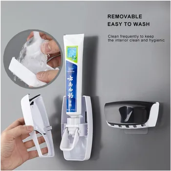 Espremedor de pasta de dentes para o Banheiro baño Dispensador de pasta de dente acessórios de casa de banho Montado Automático Auto escova de dentes